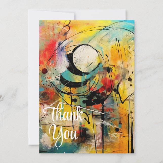 Abstract explosion of vibrant colors and dynamic  invitation (Front)