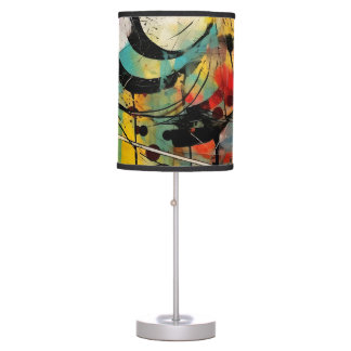 Abstract explosion of vibrant colors and dynamic  table lamp