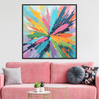Abstract Explosion Painting – Textured Color Art Canvas Print
