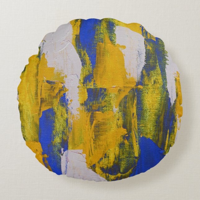 Abstract Expression No.10 by Michael Moffa Round Pillow (Front)