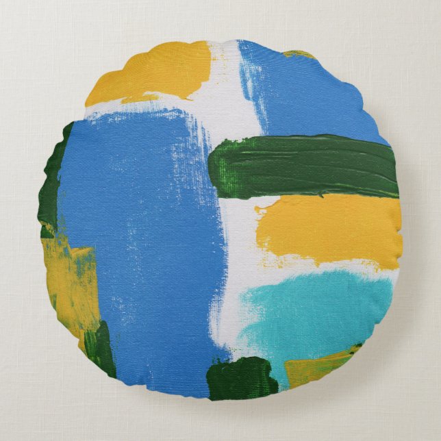 Abstract Expression No.3 by Michael Moffa Round Pillow (Front)