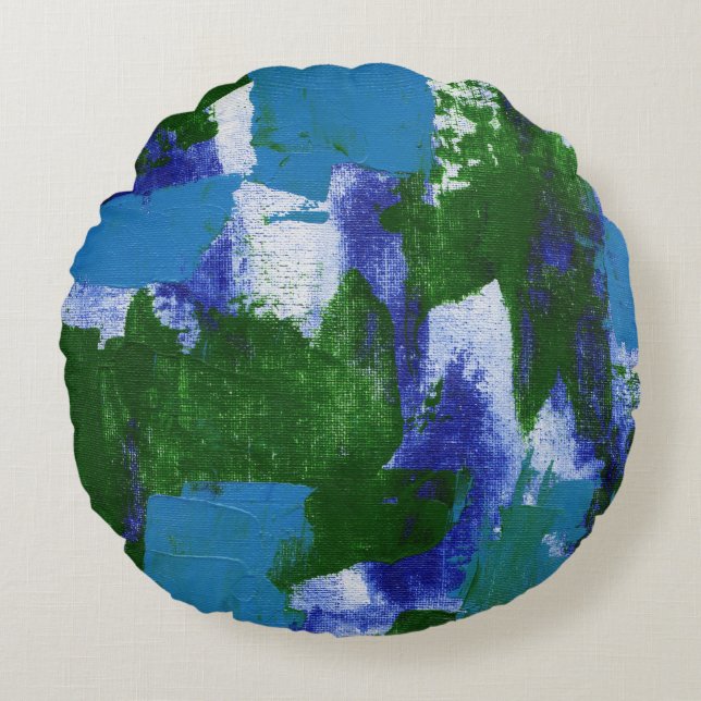 Abstract Expression No.4 by Michael Moffa Round Pillow (Front)
