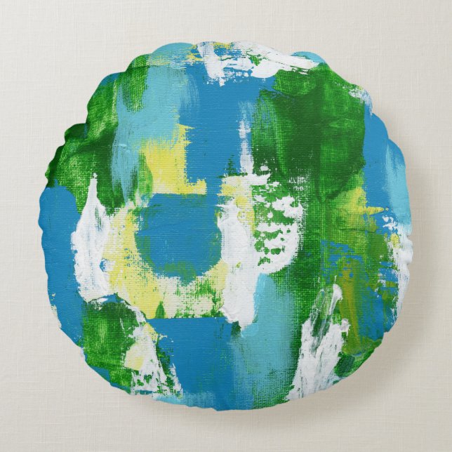 Abstract Expression No.5 by Michael Moffa Round Pillow (Front)