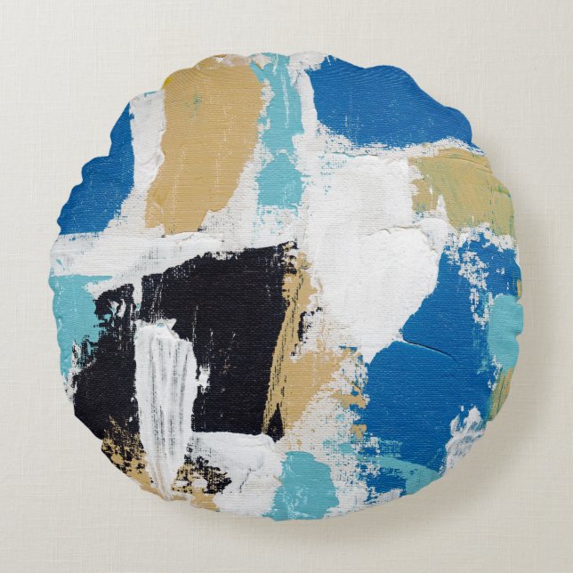 Abstract Expression No.6 by Michael Moffa Round Pillow (Front)