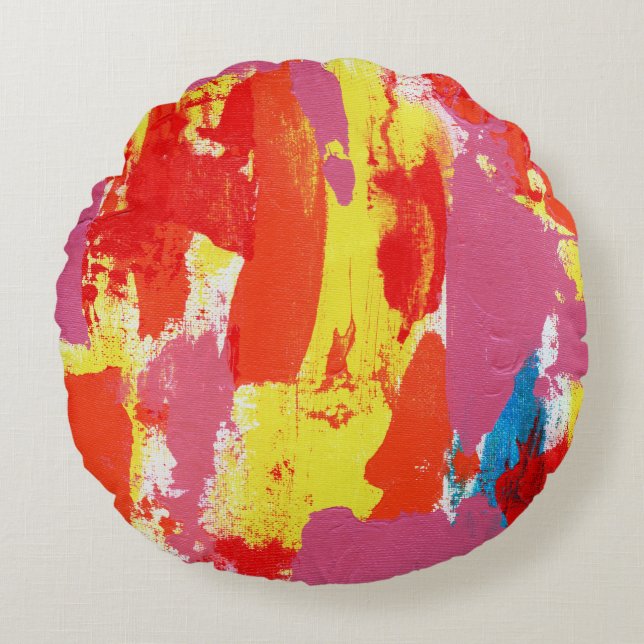 Abstract Expression No.7 by Michael Moffa Round Pillow (Front)