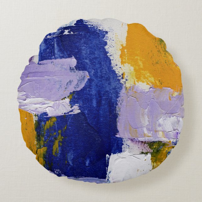 Abstract Expression No.9 by Michael Moffa Round Pillow (Front)