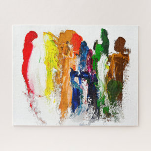 Abstract Expression of Human Figures in Motion Jigsaw Puzzle