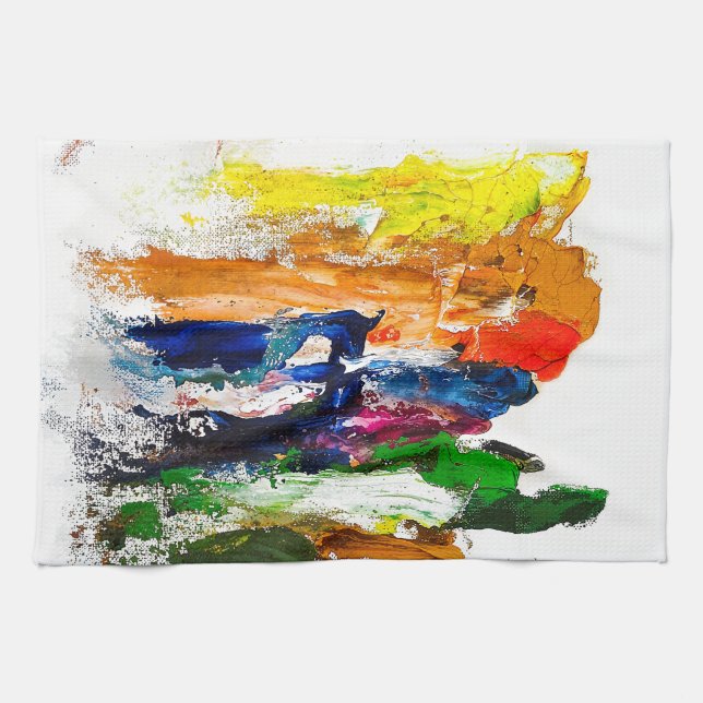 Abstract Expression of Human Figures in Motion Kitchen Towel (Horizontal)