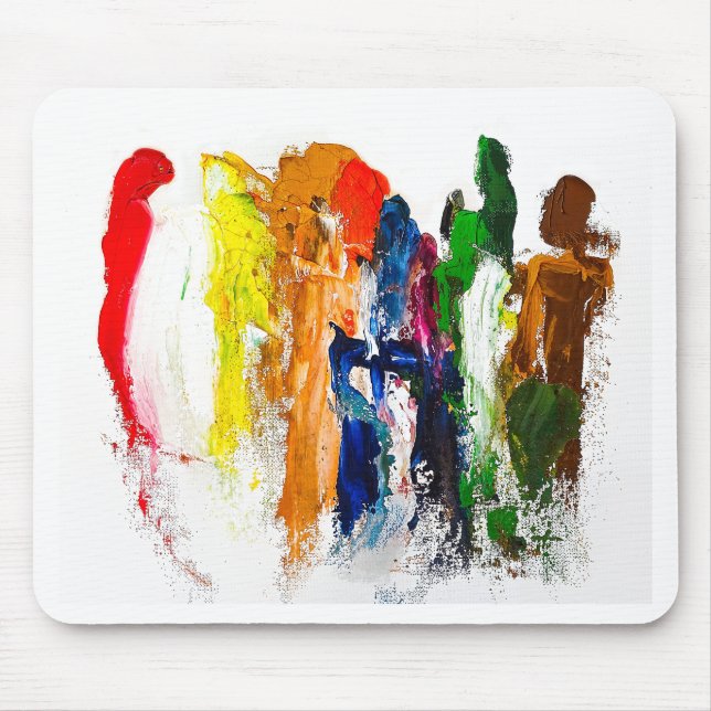 Abstract Expression of Human Figures in Motion Mouse Pad (Front)
