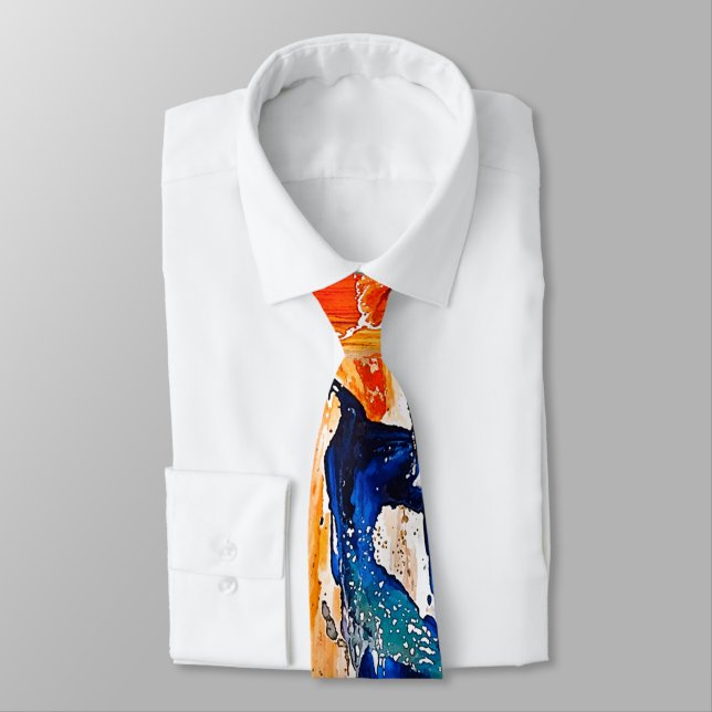 Abstract Expression of Human Figures in Motion Neck Tie (Tied)