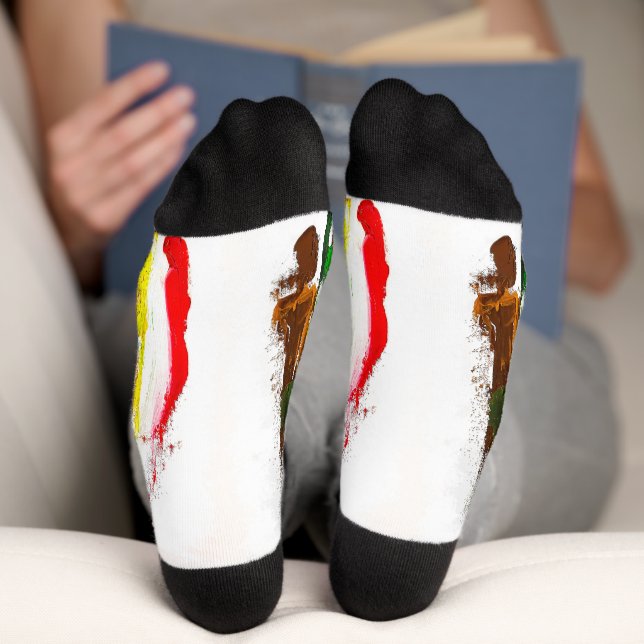 Abstract Expression of Human Figures in Motion Socks (Bottom)