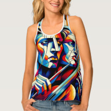 Abstract Expression: Violinist in Vivid Hues