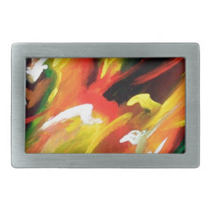 Abstract Expressionism Painting Belt Buckle