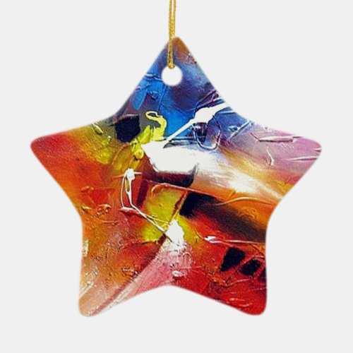 Abstract Expressionism Painting Ceramic Ornament