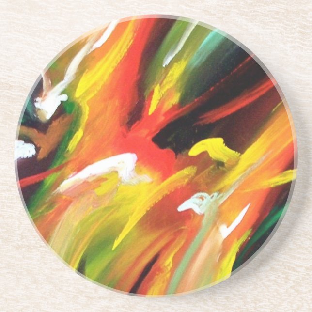 Abstract Expressionism Painting Drink Coaster (Front)