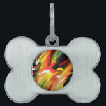 Abstract Expressionism Painting Pet Name Tag<br><div class="desc">Yellow Green Red Blue Abstract Expressionism Painting</div>