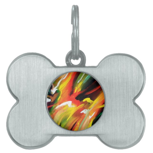 Abstract Expressionism Painting Pet Name Tag (Front)
