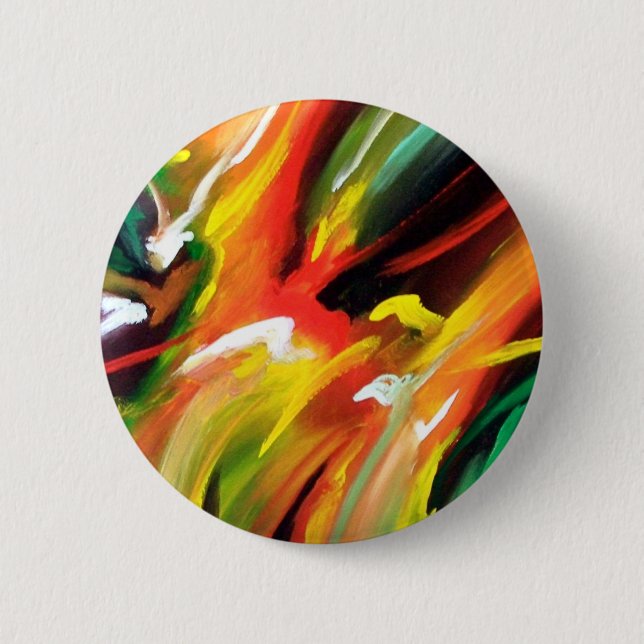 Abstract Expressionism Painting Pinback Button (Front)