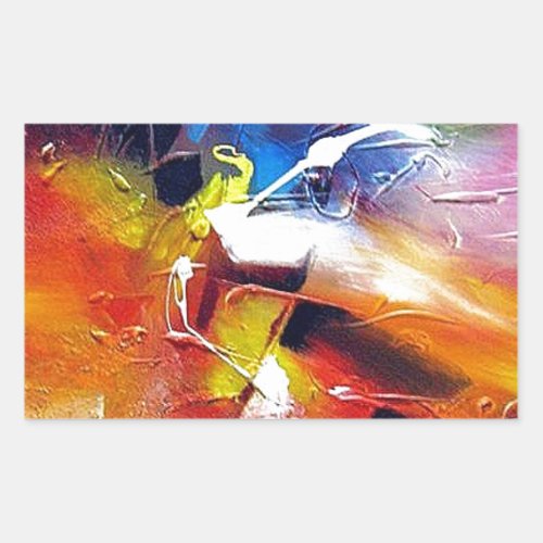 Abstract Expressionism Painting Rectangular Sticker