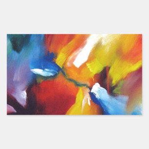 Abstract Expressionism Painting Rectangular Sticker