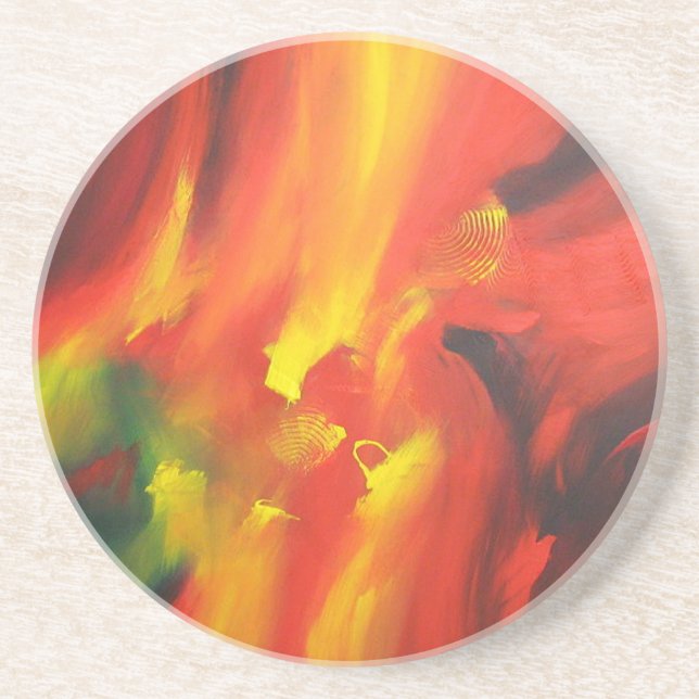 Abstract Expressionism Painting Sandstone Coaster (Front)