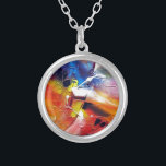 Abstract Expressionism Painting Silver Plated Necklace<br><div class="desc">Contemporary Abstract Expressionism Painting by Serdar Hizli</div>