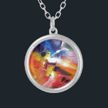 Abstract Expressionism Painting Silver Plated Necklace<br><div class="desc">Contemporary Abstract Expressionism Painting by Serdar Hizli</div>