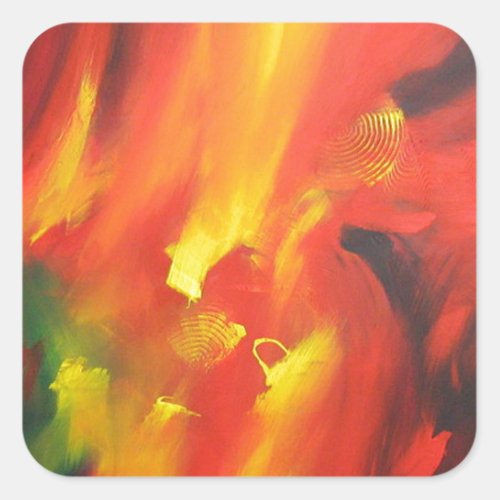 Abstract Expressionism Painting Square Sticker