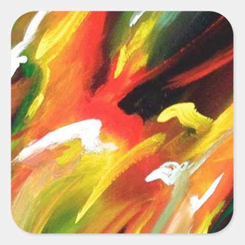 Abstract Expressionism Painting Square Sticker