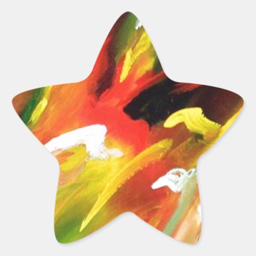 Abstract Expressionism Painting Star Sticker