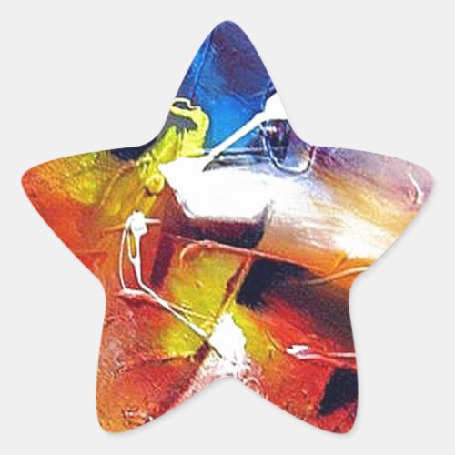 Abstract Expressionism Painting Star Sticker