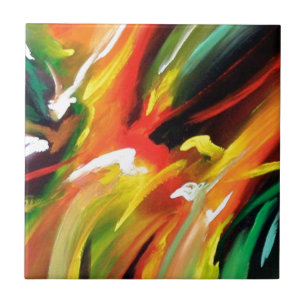 Abstract Expressionism Painting Tile
