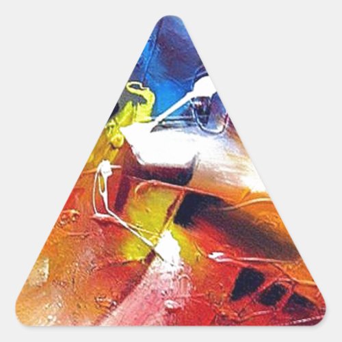 Abstract Expressionism Painting Triangle Sticker