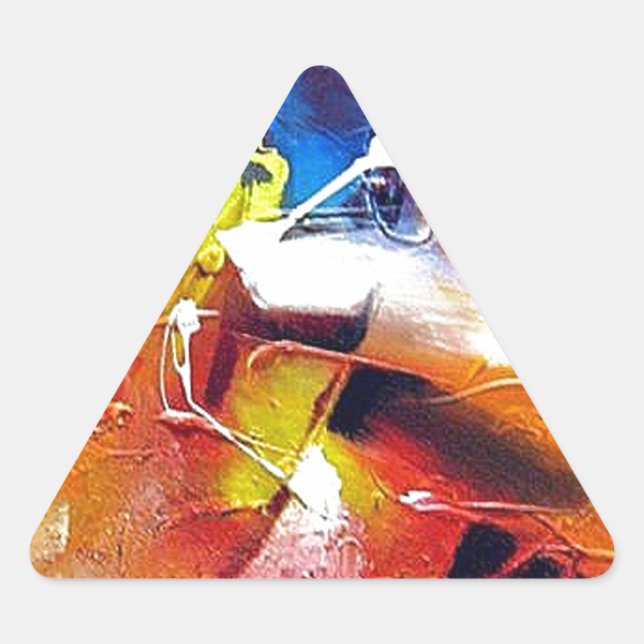 Abstract Expressionism Painting Triangle Sticker (Front)
