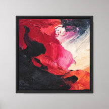 Abstract Expressionism Red Black White Textured