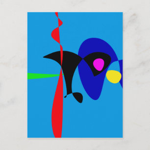 Abstract Expressionism Simple Digital Art Postcard