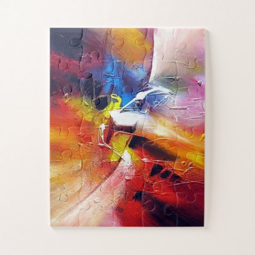 Abstract Expressionism Style Art Painting Colorful Jigsaw Puzzle