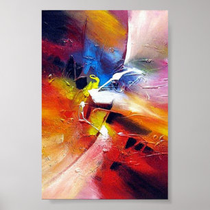 Abstract Expressionism Style Art Painting Colorful Poster