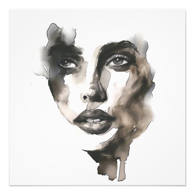 Abstract Expressionism Woman Portrait Photo Print (Front)