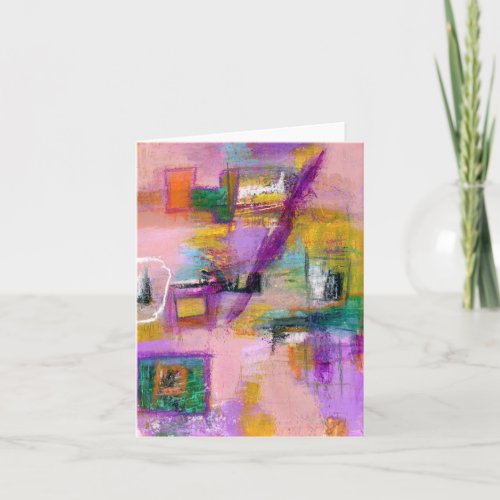 Abstract Expressionist Art Painting Clash Wills 1 Holiday Card