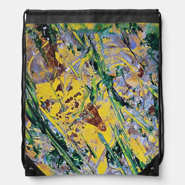 Abstract Expressionist Blanket Drawstring Bag (Front)