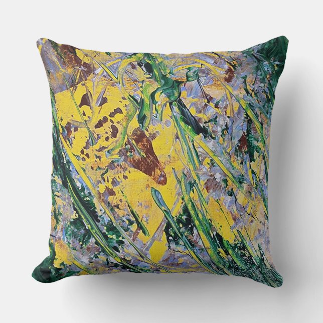 Abstract Expressionist Blanket Throw Pillow (Front)