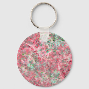 Abstract Expressionist Dance in Pink and Green Keychain