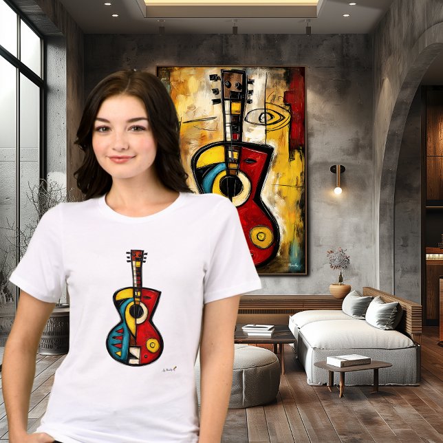 Abstract Expressionist Guitar Art – Modern Music T-Shirt (Creator Uploaded)