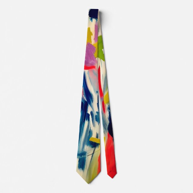 Abstract Expressionist Painting Design Paint Splat Neck Tie (Front)