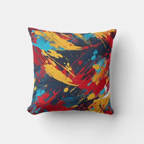 abstract expressionist painting throw pillow