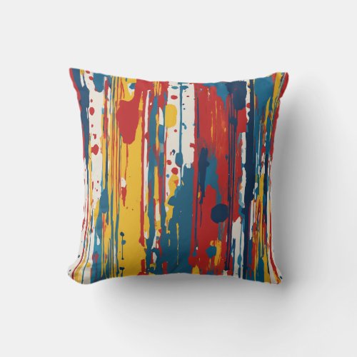 Abstract expressionist painting throw pillow