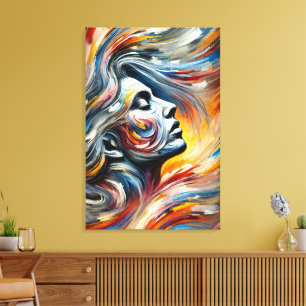 Abstract Expressionist Portraits Human  Canvas Print