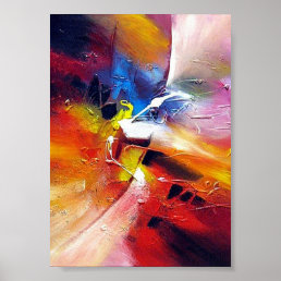Abstract Expressionist Style Painting Contemporary Poster