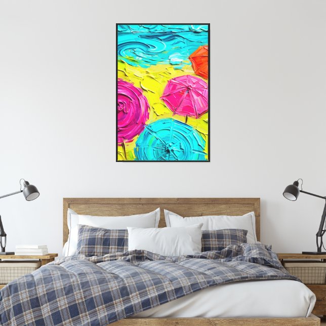 Abstract Expressionist Sunny Beach Canvas Print (Insitu(Bedroom))